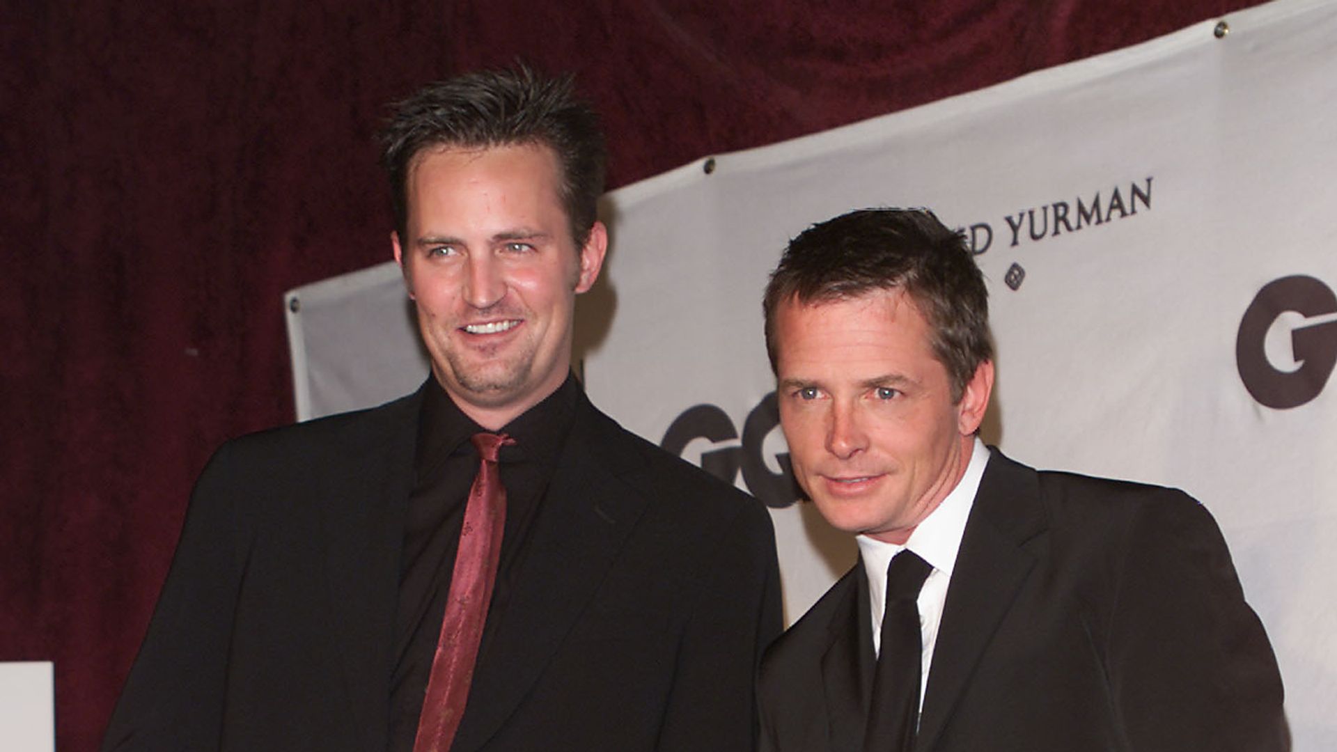Matthew Perry winner of Television Comedy Award and Michael J. Fox winner of Man of Courage Award at the GQ 'Men of the Year Awards' held in New York City 10/26/2000