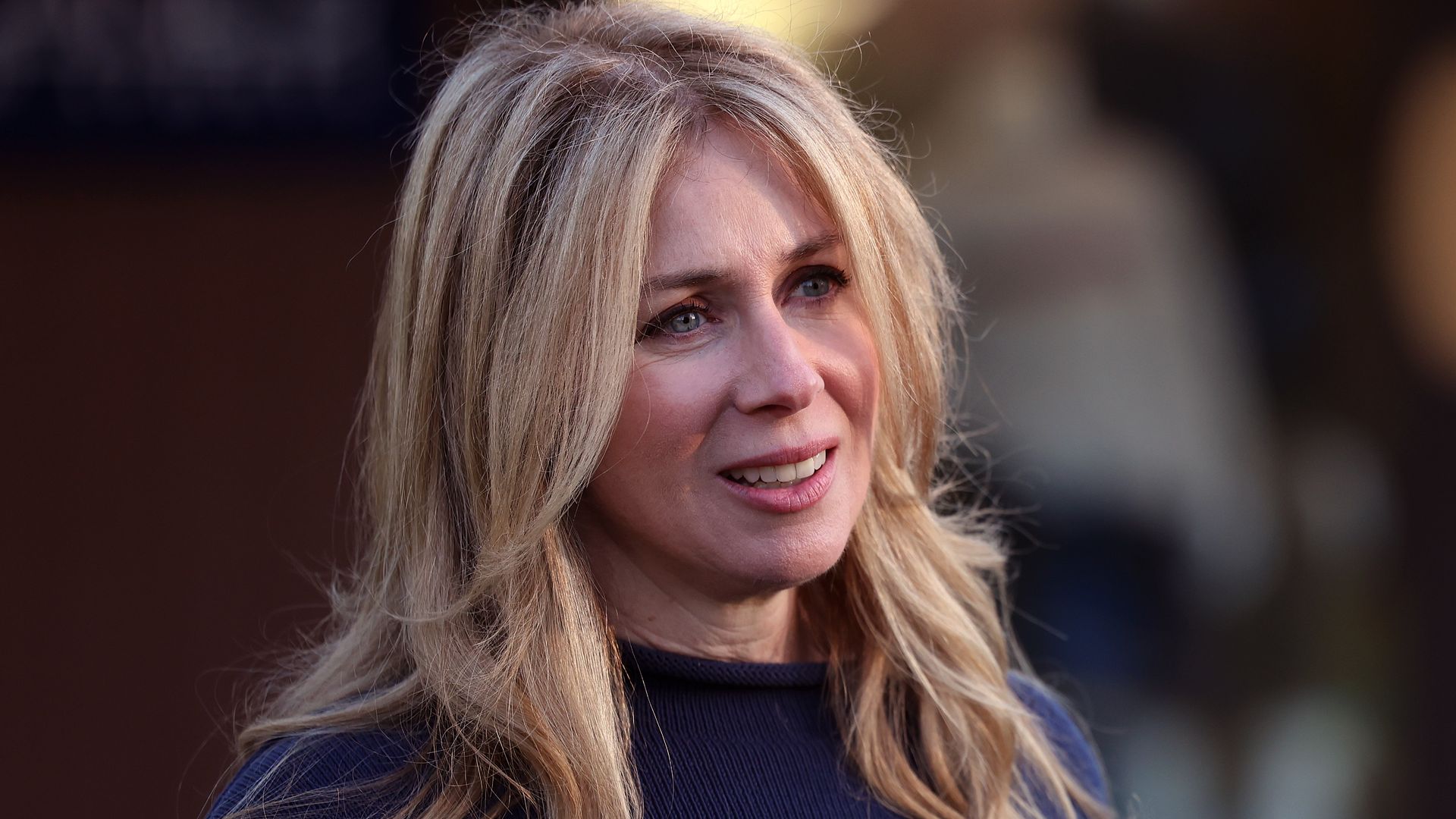 Becky Quick, co-anchorwoman of CNBC's financial news shows Squawk Box, walks to a morning session Allen & Company Sun Valley Conference on July 13, 2023 in Sun Valley, Idaho