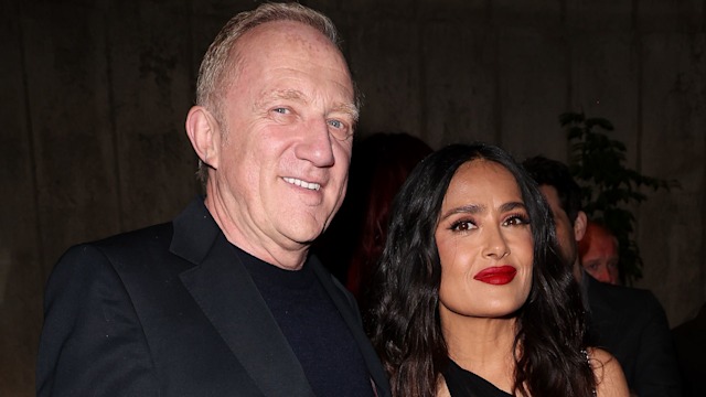 salma hayek and husband francois henri gucci cruise 2025 show