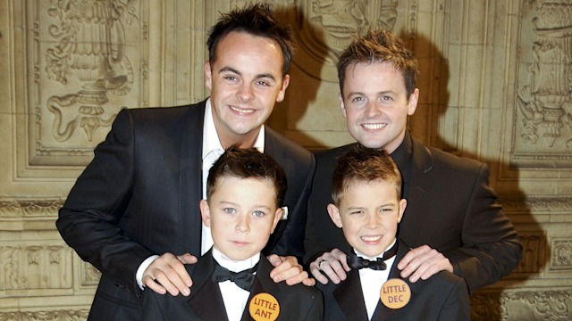 Anthony Mcpartlin and Declan Donnelly with Little Ant and Dec - James Pallister and Dylan Mckenna-redshaw at National Television Awards in 2003