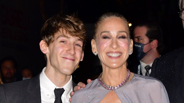 James Wilkie Broderick and Sarah Jessica Parker arrive to premiere of "And Just Like That" at Museum of Modern Art on December 08, 2021 in New York City.