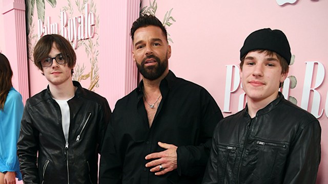 Ricky Martin with his twin sons Valentino and Matteo 