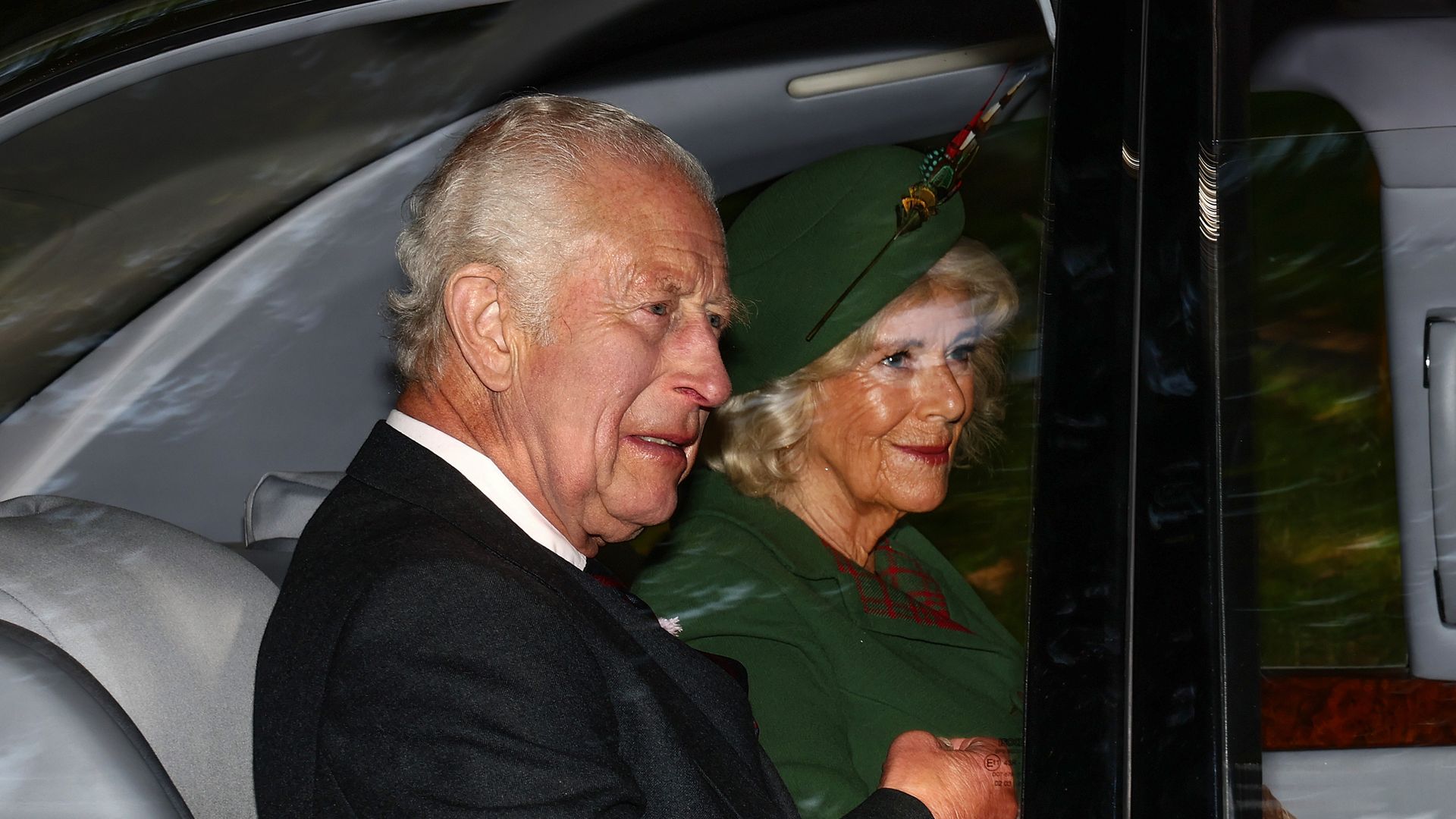 King Charles puts on a brave face at church service on anniversary of Queen’s death – photos