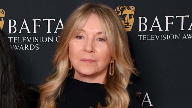 Kirsty Young at the baftas wearing black