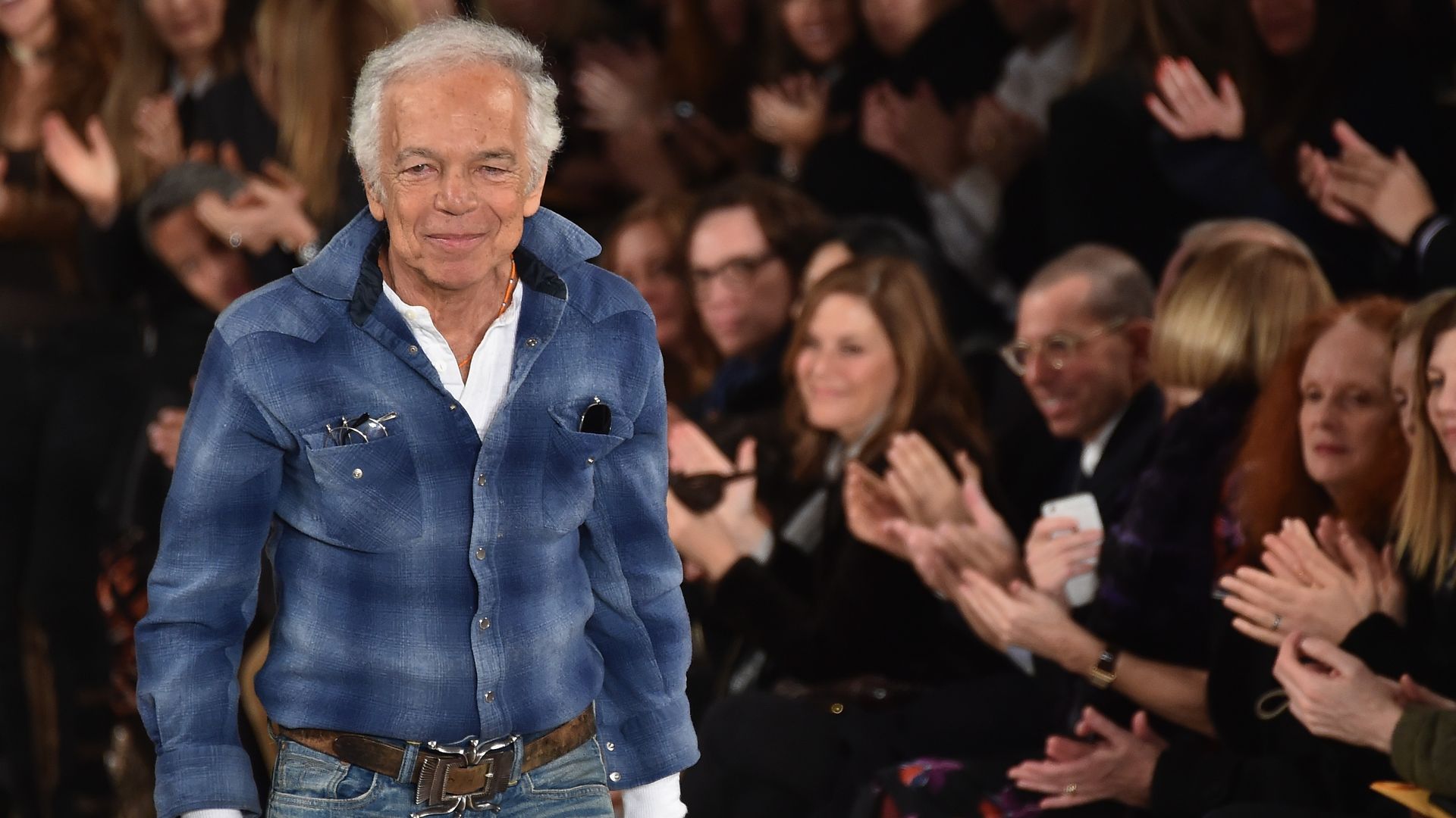 NEW YORK, NY - FEBRUARY 19:  Designer Ralph Lauren attends the Ralph Lauren fashion show during Mercedes-Benz Fashion Week Fall 2015 at Skylight Clarkson SQ. on February 19, 2015 in New York City.  (Photo by Mike Coppola/Getty Images for Mercedes-Benz Fas