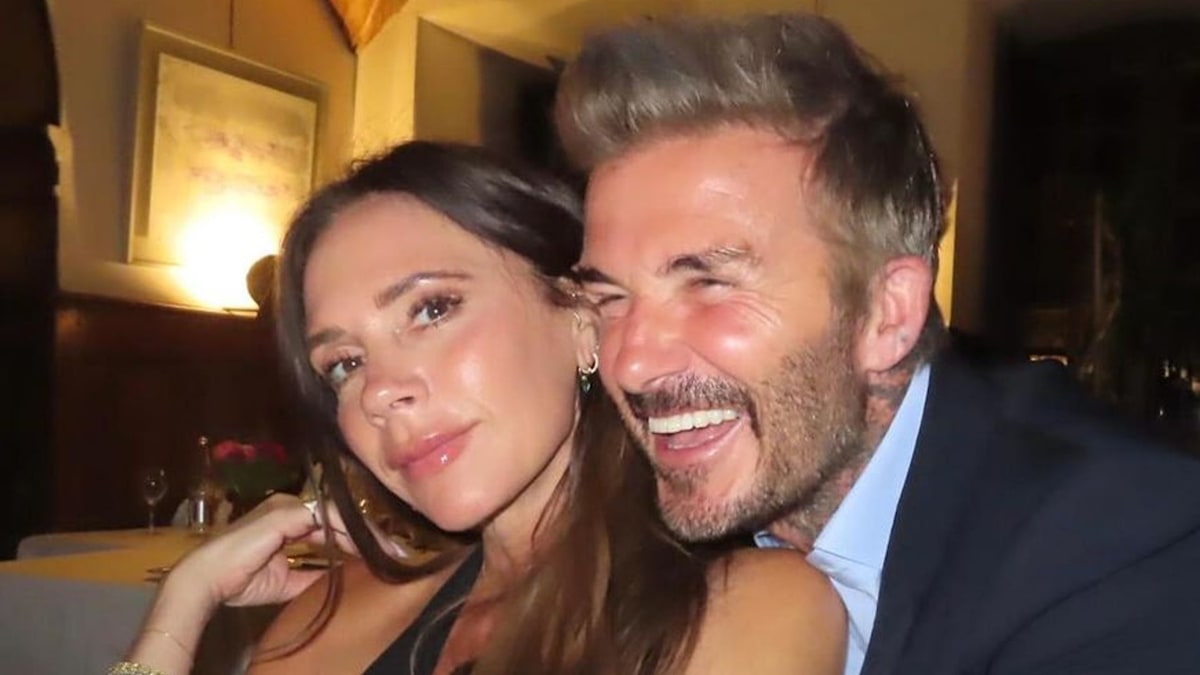 Victoria Beckham cannot get enough of topless husband David Beckham in impressive photo of ultra-toned six pack