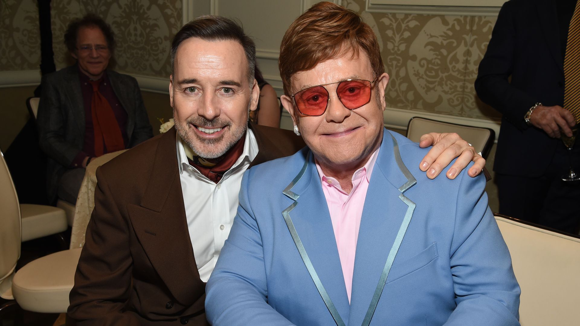 David Furnish sat with Elton John