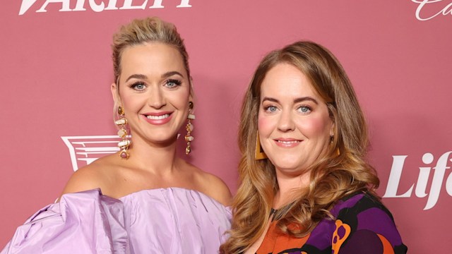 Katy Perry and Angela Hudson attend Variety's Power of Women Presented by Lifetime at Wallis Annenberg Center for the Performing Arts on September 30, 2021 in Beverly Hills, California.