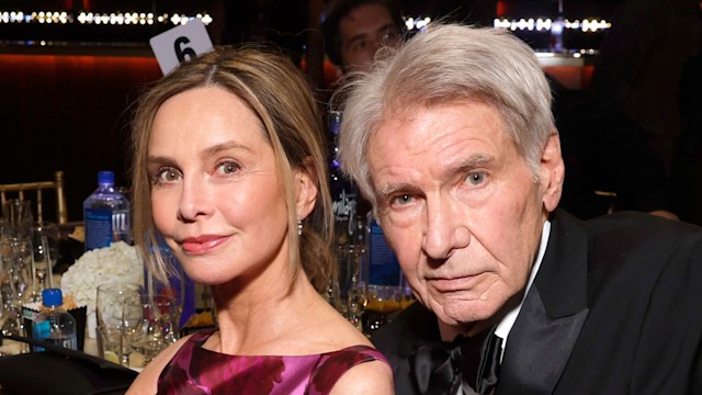 Calista Flockhart and Harrison Ford attend the 29th Annual Critics Choice Awards at Barker Hangar on January 14, 2024 in Santa Monica, California