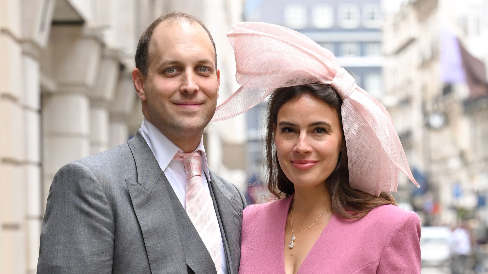 Lord Frederick Windsor and Sophie Winkleman attend Flora Alexandra Ogilvy and Timothy Vesterberg's marriage