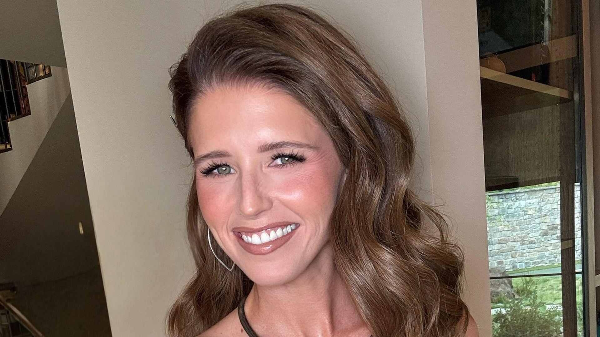 photo of katherine schwarzenegger in patterned dress