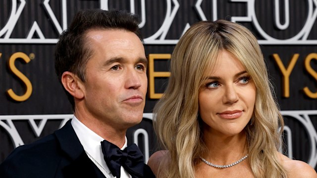 Rob McElhenney and Kaitlin Olson attend the 75th Primetime Emmy Awards at Peacock Theater on January 15, 2024 in Los Angeles, California.