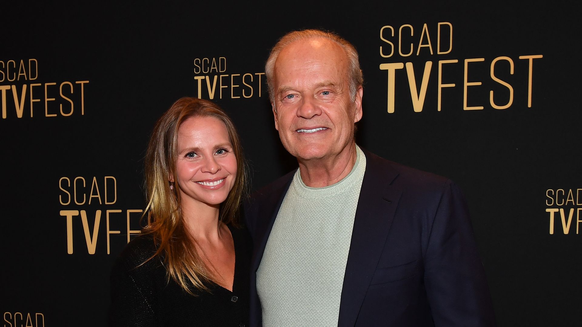 Kelsey Grammer (R) and Kayte Walsh attend the "Frasier" press junket during day two of the 12th SCAD TVfest at Four Seasons Hotel Atlanta on February 08, 2024 in Atlanta, Georgia