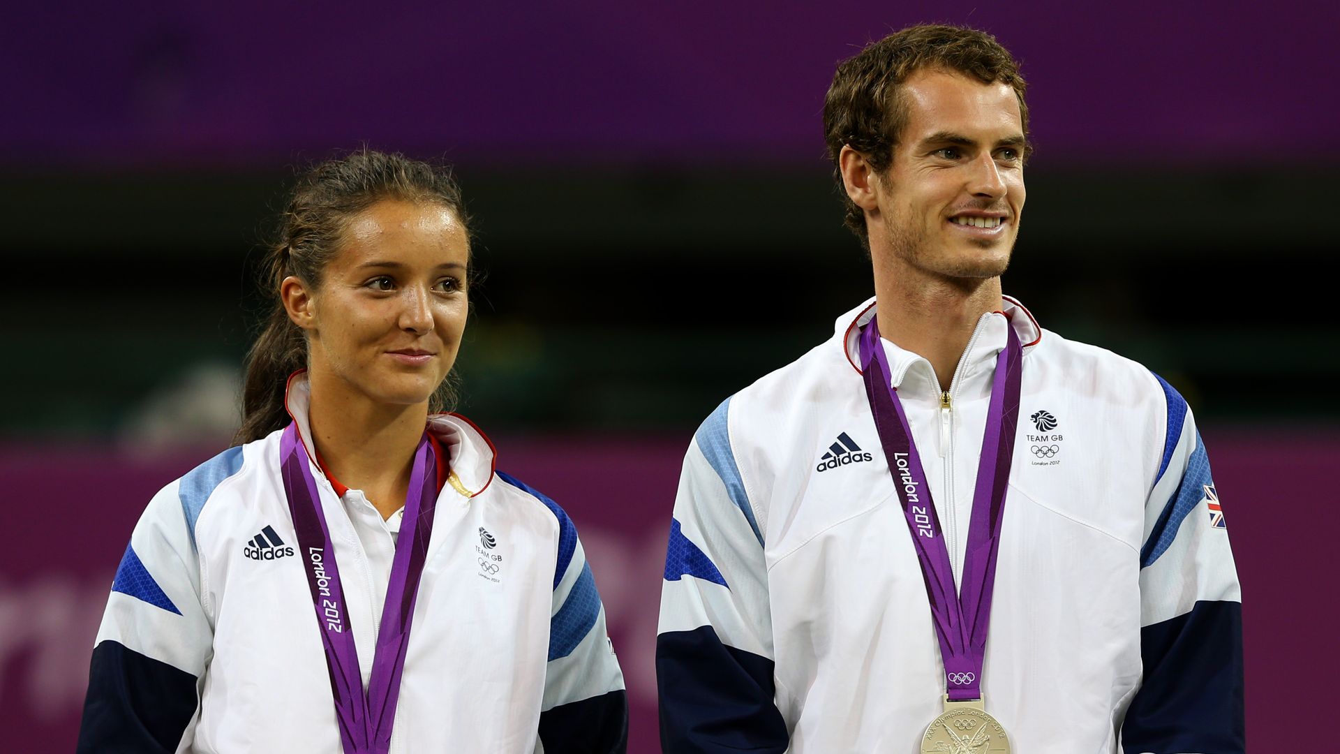 Silver medalists Laura Robson and Andy Murray at the London 2012 Olympic Games 