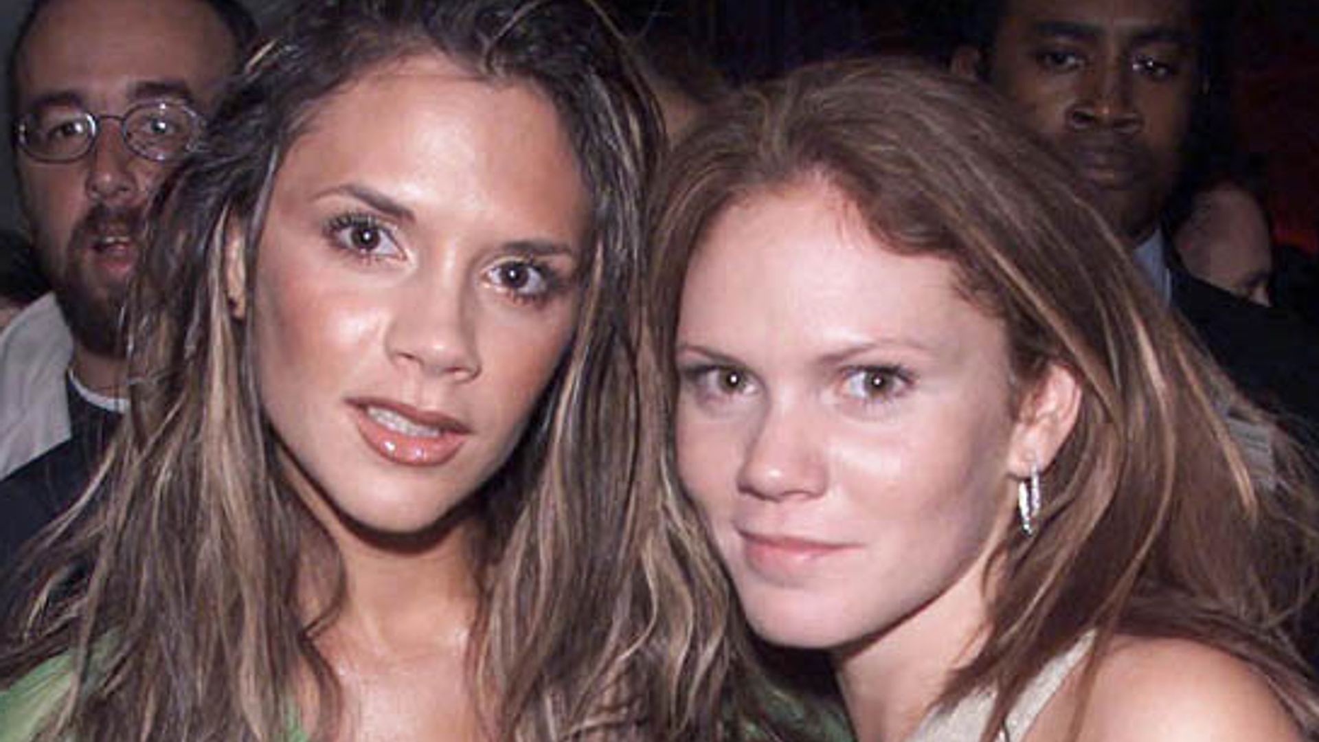 Victoria Beckham rocks chunky fringe with red-head sister Louise Adams in never-before-seen photos