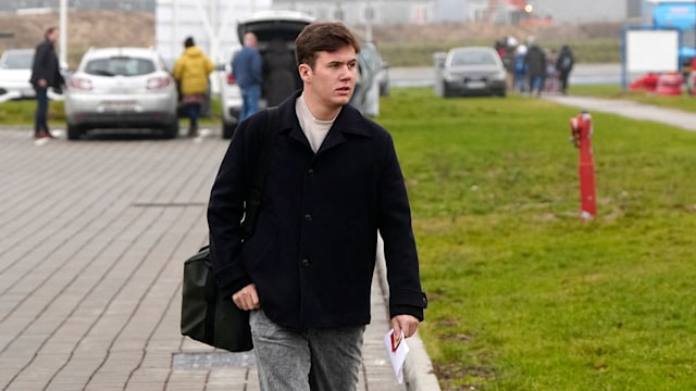 Crown Prince Christian arriving at military barracks
