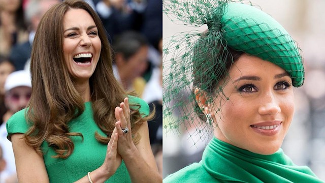 kate middleton and meghan markle wearing green