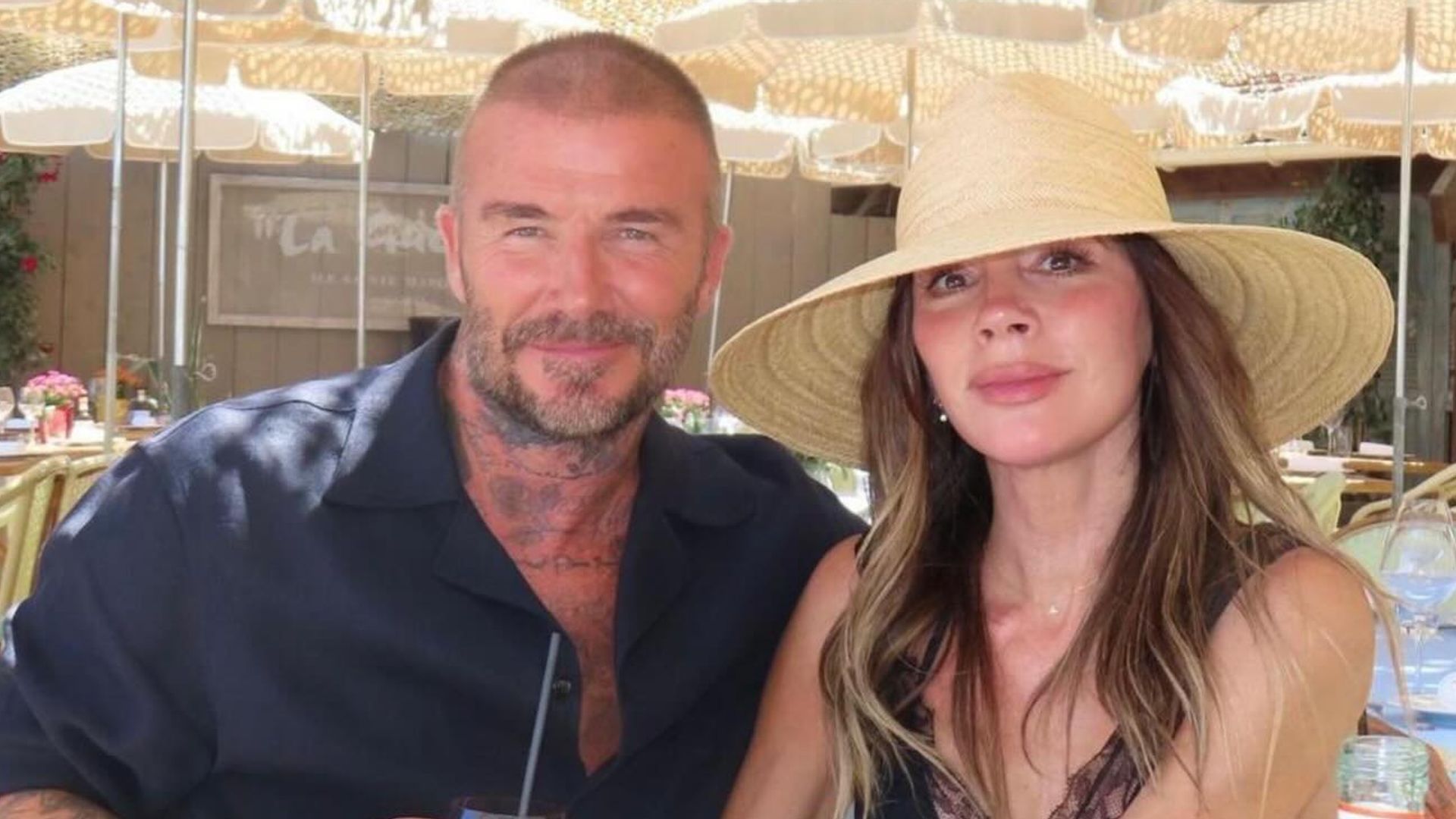 David and Victoria Beckham on holiday
