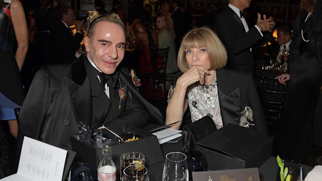 ohn Galliano and Editor-In-Chief of American Vogue and Chief Content Officer of Conde Nast Dame Anna Wintour attend a cocktail reception ahead of The Fashion Awards 2021 at Royal Albert Hall 