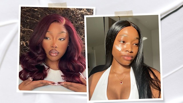 Two images of beauty influencer Uche Natori