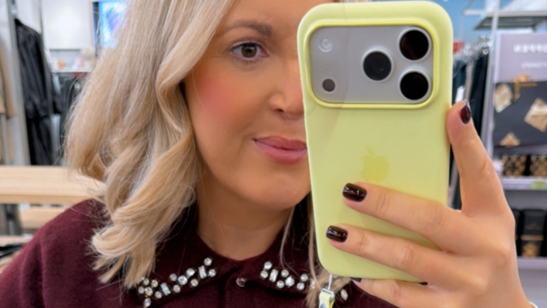 Leanne Bayley in Marks & Spencer shopping discounted Black Friday buys