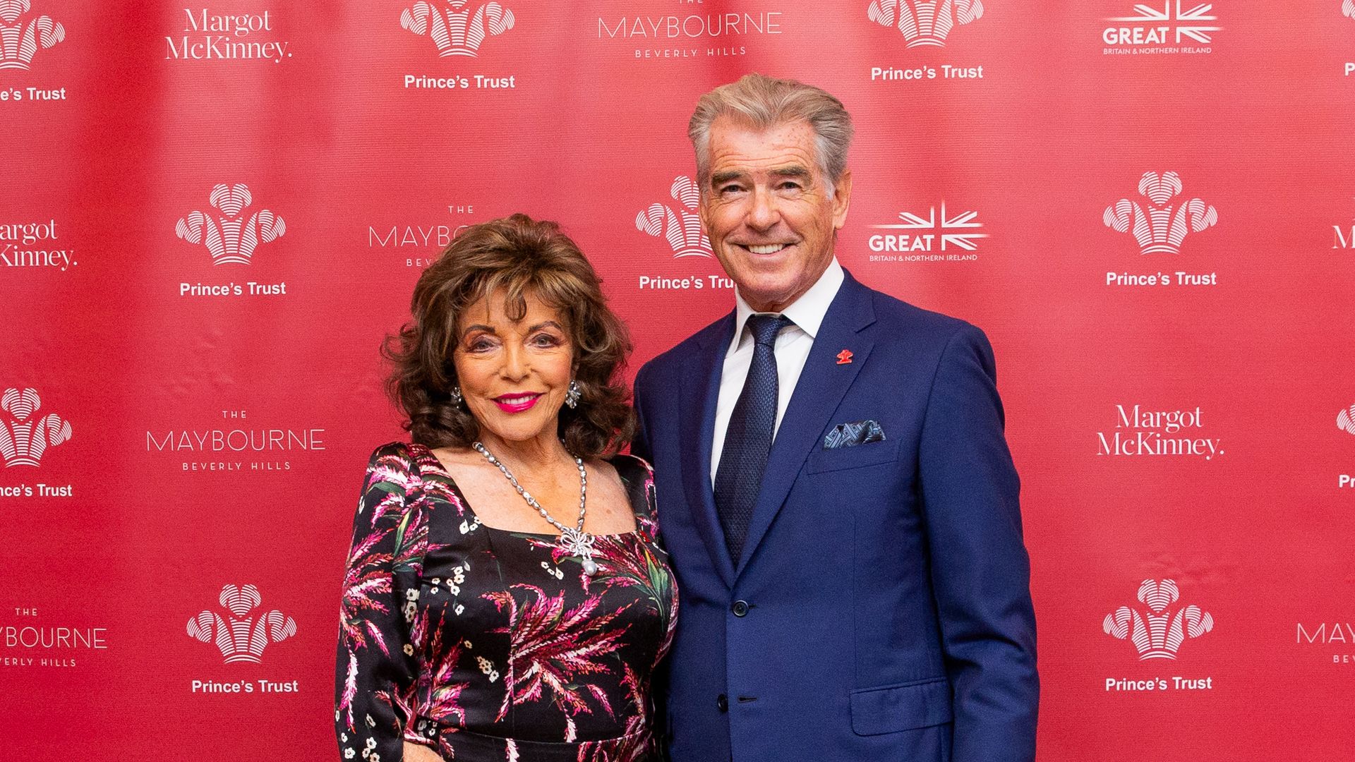 Pierce Brosnan makes striking appearance with Joan Collins to event close to his heart