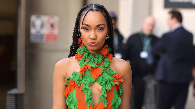 LONDON, ENGLAND - OCTOBER 10: Leigh-Anne Pinnock leaving BBC Radio One studios after performing in the Live Lounge on October 10, 2023 in London, England. (Photo by Neil Mockford/GC Images)