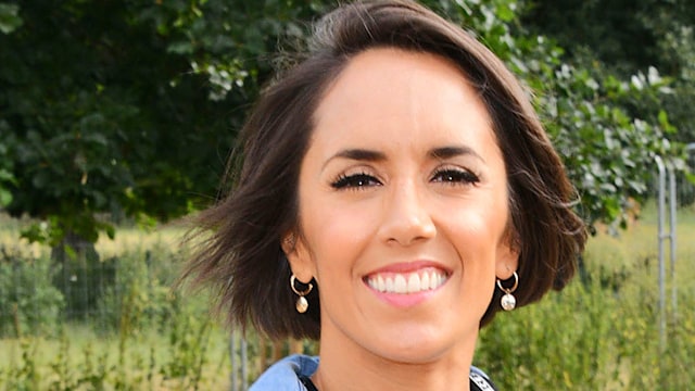 Janette Manrara in denim jumpsuit