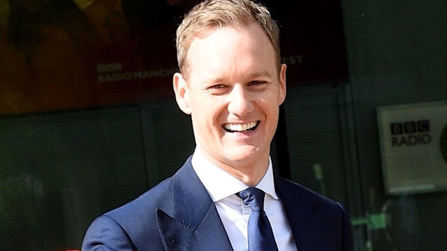 BBC Breakfast host Dan Walker holding a Lobster inflatable