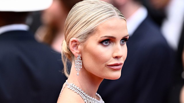 Lady Kitty Spencer attends the "La Venue De L'avenir" (Colours Of Time) red carpet at the 78th annual Cannes Film Festival at Palais des Festivals on May 22, 2025 in Cannes, France.
