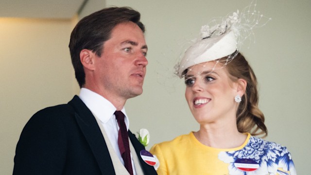 Beatrice smiling at Edoardo in royal box at Ascot