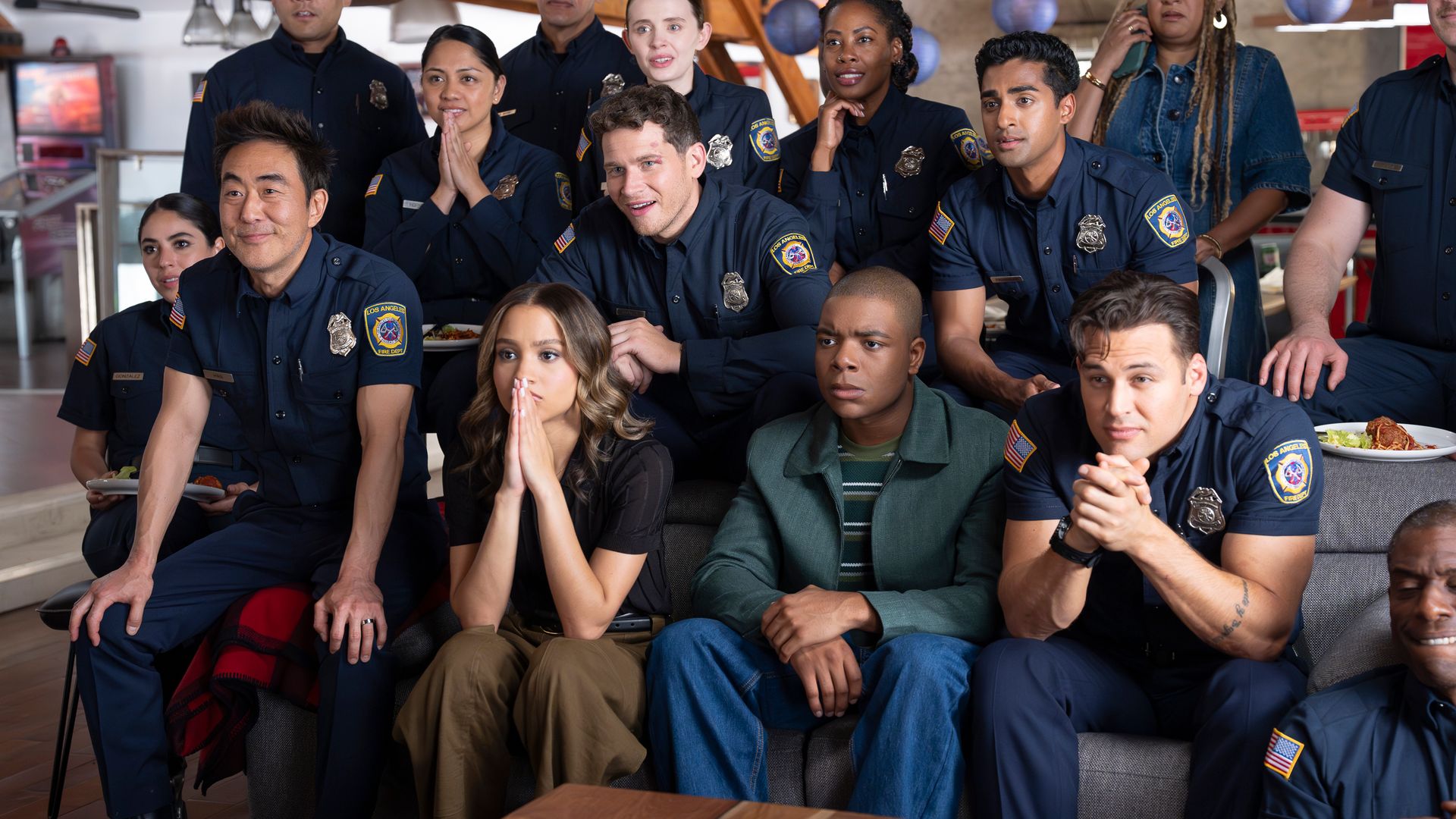 KENNETH CHOI, CORINNE MASSIAH, OLIVER STARK, ELIJAH M. COOPER, ANIRUDH PISHARODY, TRACIE THOMS, RYAN GUZMAN IN 9-1-1
