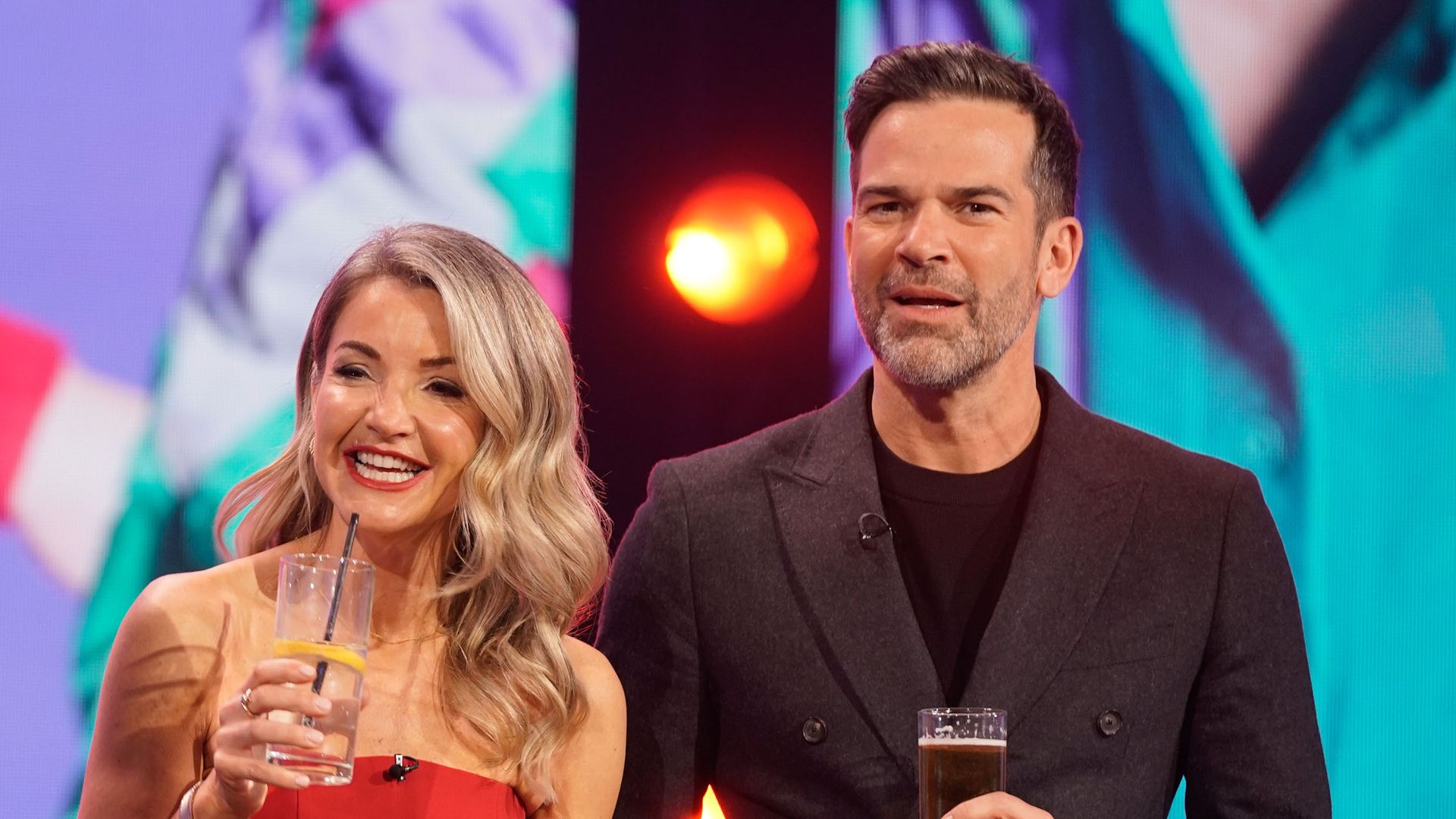 Helen Skelton standing with Gethin Jones