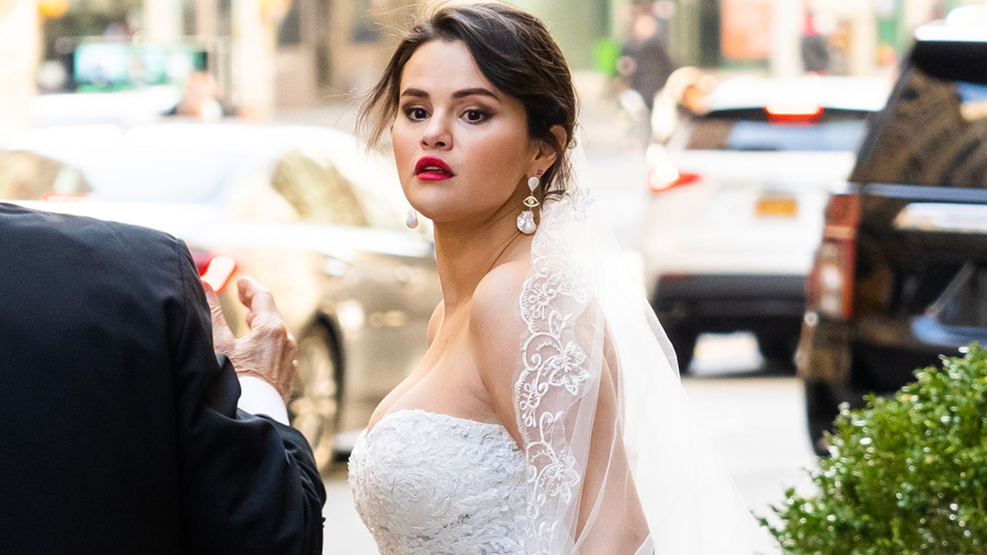 selena gomez wedding dress