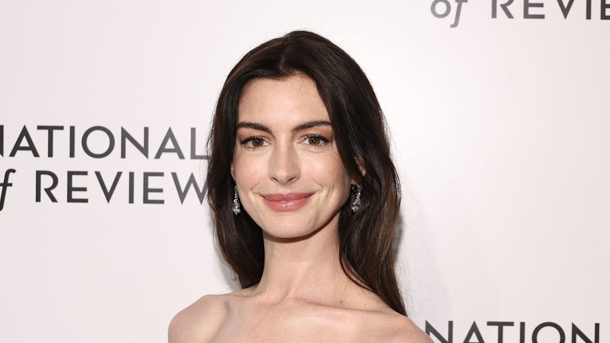 Anne Hathaway's sheer jewel-covered look fits right in at a museum