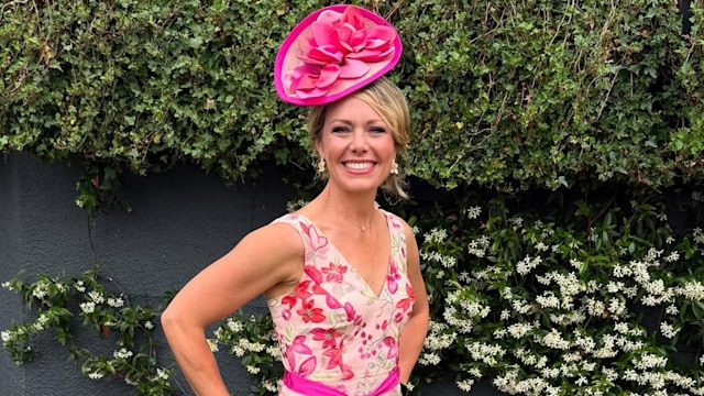 Dylan Dreyer in a pink dress
