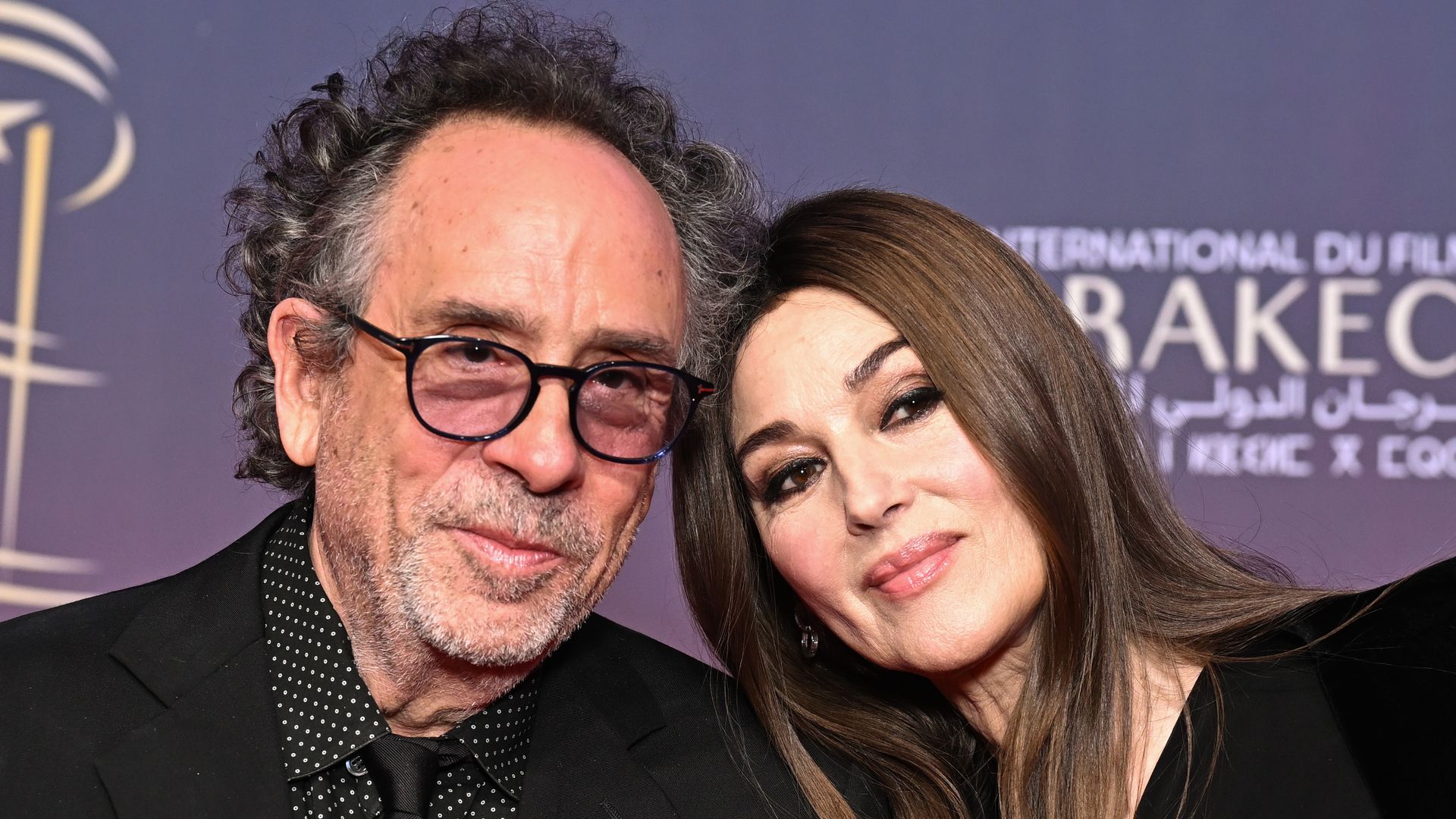 Tim Burton and Monica Bellucci attend the Opening Ceremony red carpet during the  21st Marrakech International Film Festival