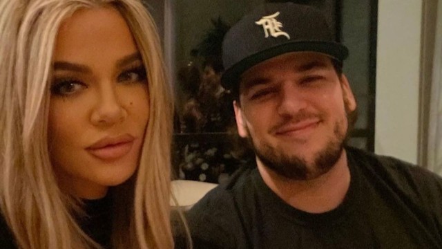 Khloe Kardashian with brother Rob Kardashian 