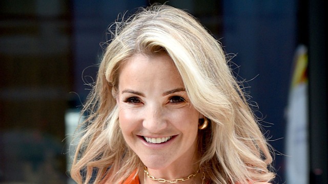 Helen Skelton in orange outfit