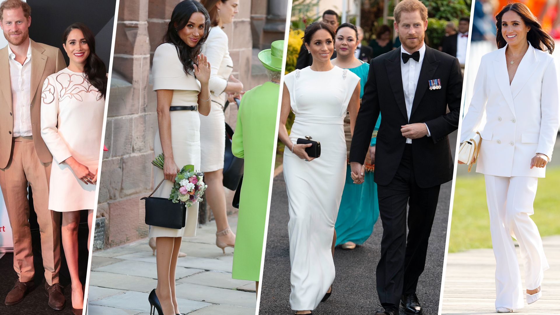 Meghan Markle in bridal white outfits