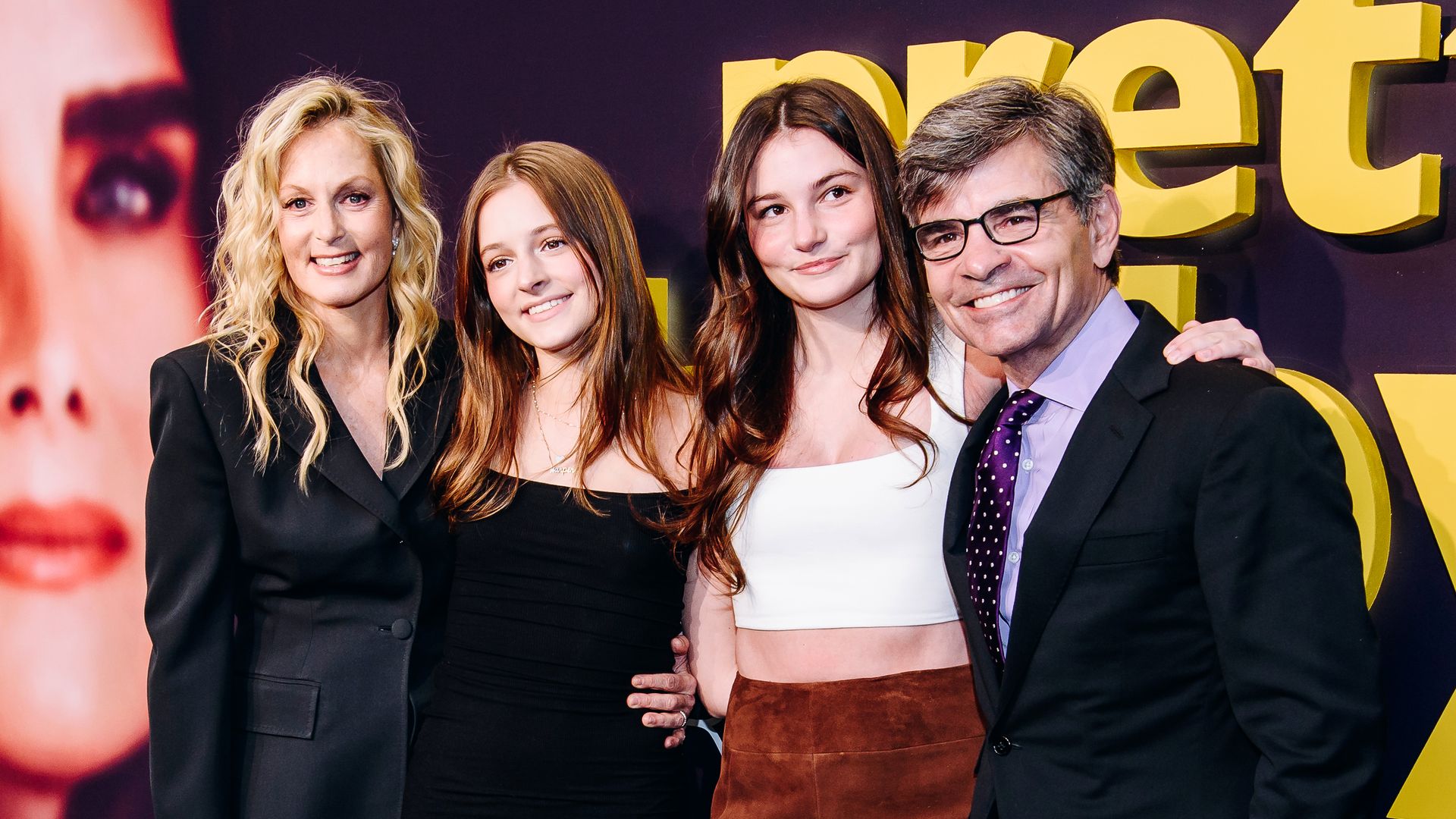 Ali Wentworth, Harper Andrea Stephanopoulos, Elliott Anastasia Stephanopoulos and George Stephanopoulos at the New York premiere of "Pretty Baby: Brooke Shields" held at Alice Tully Hall on March 29, 2023 in New York City