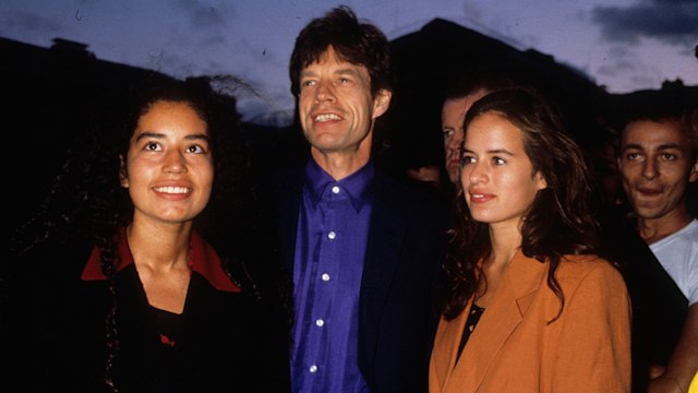 Mick Jagger with daughters Karis and Jade