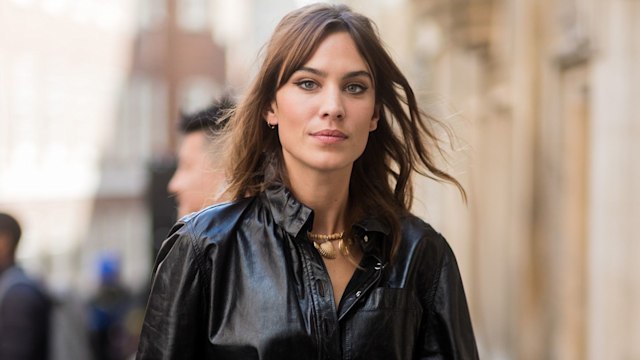 Alexa Chung outside Simone Rocha during London Fashion Week September 2017 on September 16, 2017