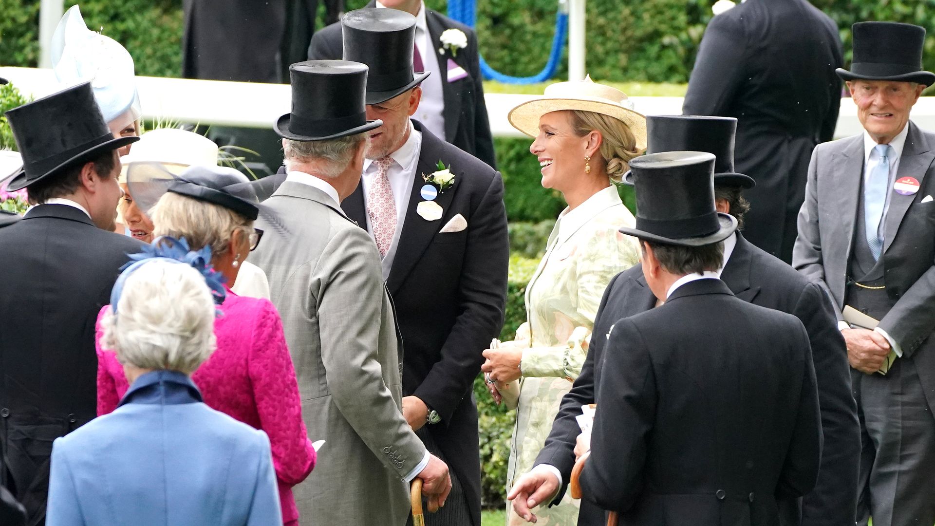 King Charles greets Zara and Mike Tindall at Royal Ascot 2023