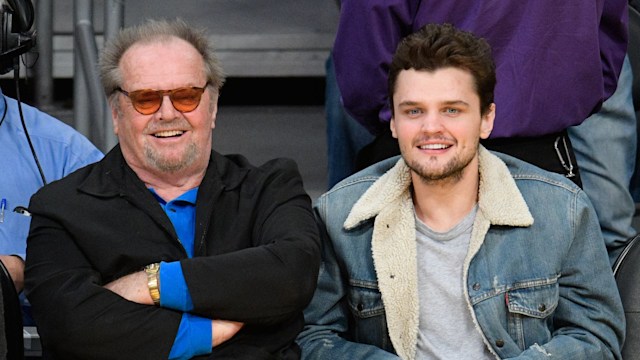 Jack Nicholson (L) and Ray Nicholson attend a basketball game between the Golden State Warriors and the Los Angeles Lakers at Staples Center on November 4, 2016 in Los Angeles, California.
