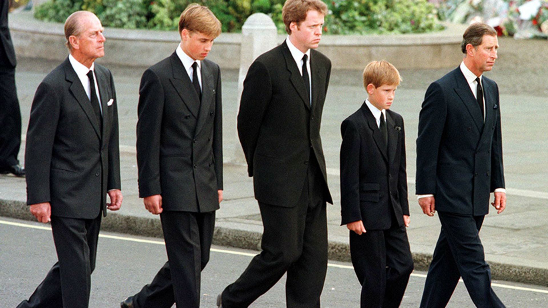 princess diana funeral harry and william walk behind