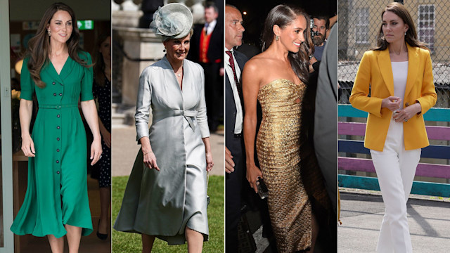 Royal Style Watch: From Duchess Meghan’s gold bodycon to Princess Kate’s flippy frock