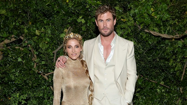 Elsa Pataky and Chris Hemsworth attend The 2024 Met Gala Celebrating "Sleeping Beauties: Reawakening Fashion" at The Metropolitan Museum of Art on May 06, 2024 in New York City