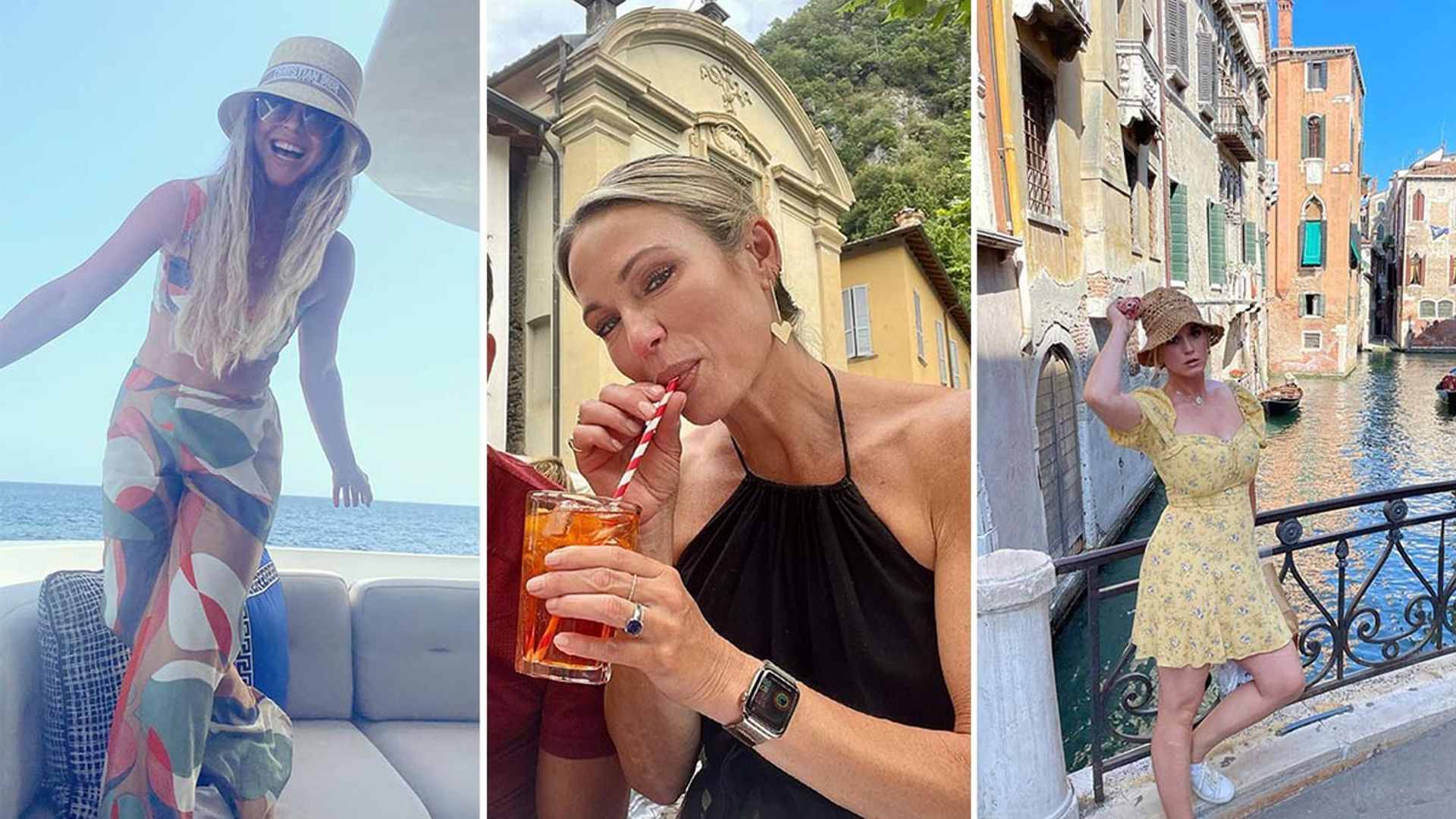 Celebrities sunning themselves in Italy Julianne Hough, Amy Robach