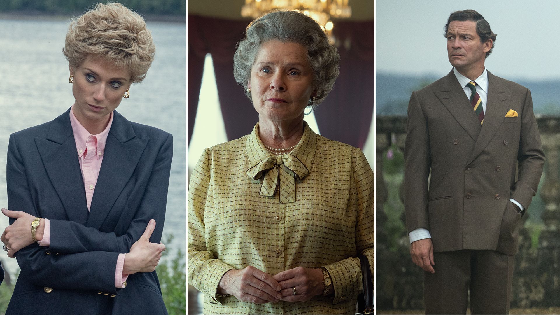 Princess Diana, The Queen and Prince Charles portrayed in The Crown